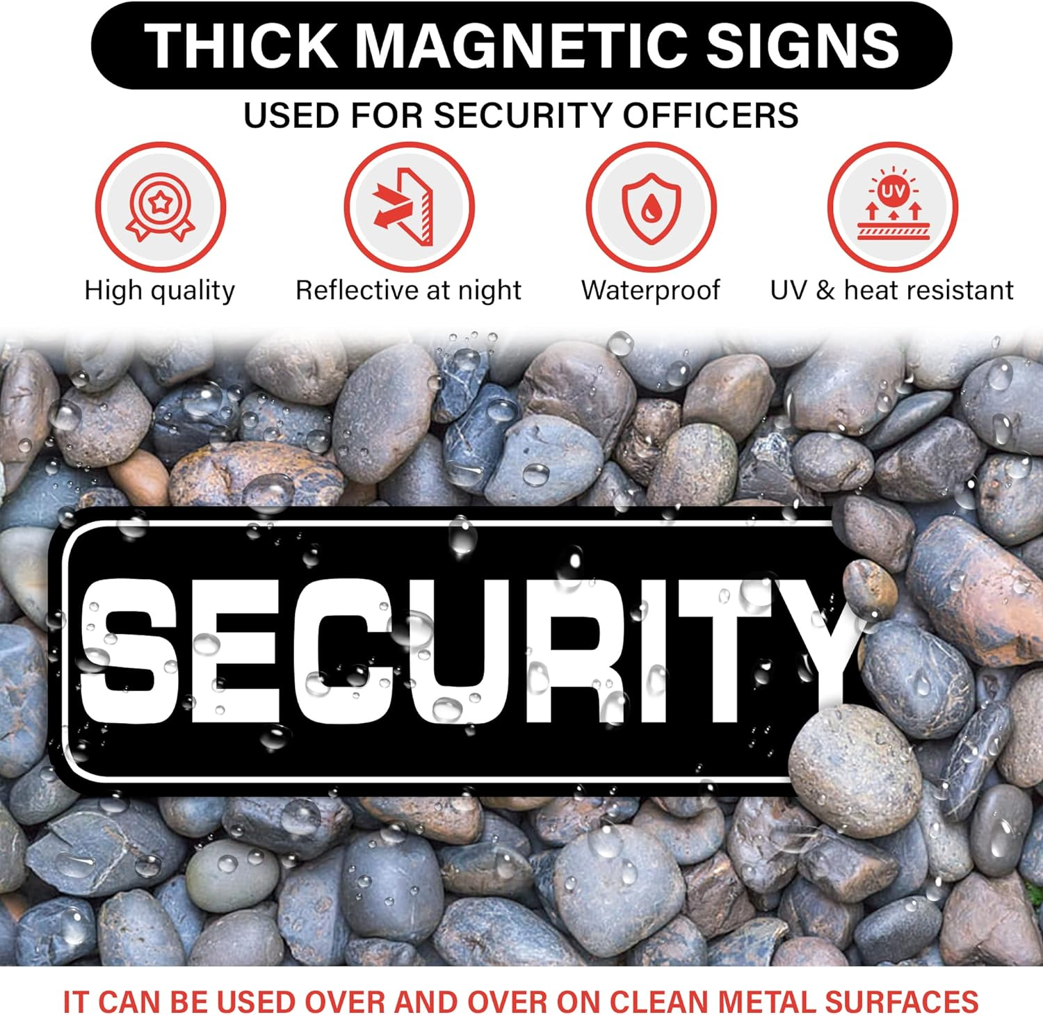 Signs Security Officers Magnetic for Vehicles Trucks, SUV and Cars, Rover, Patrol Security 116 (Black) image number 2