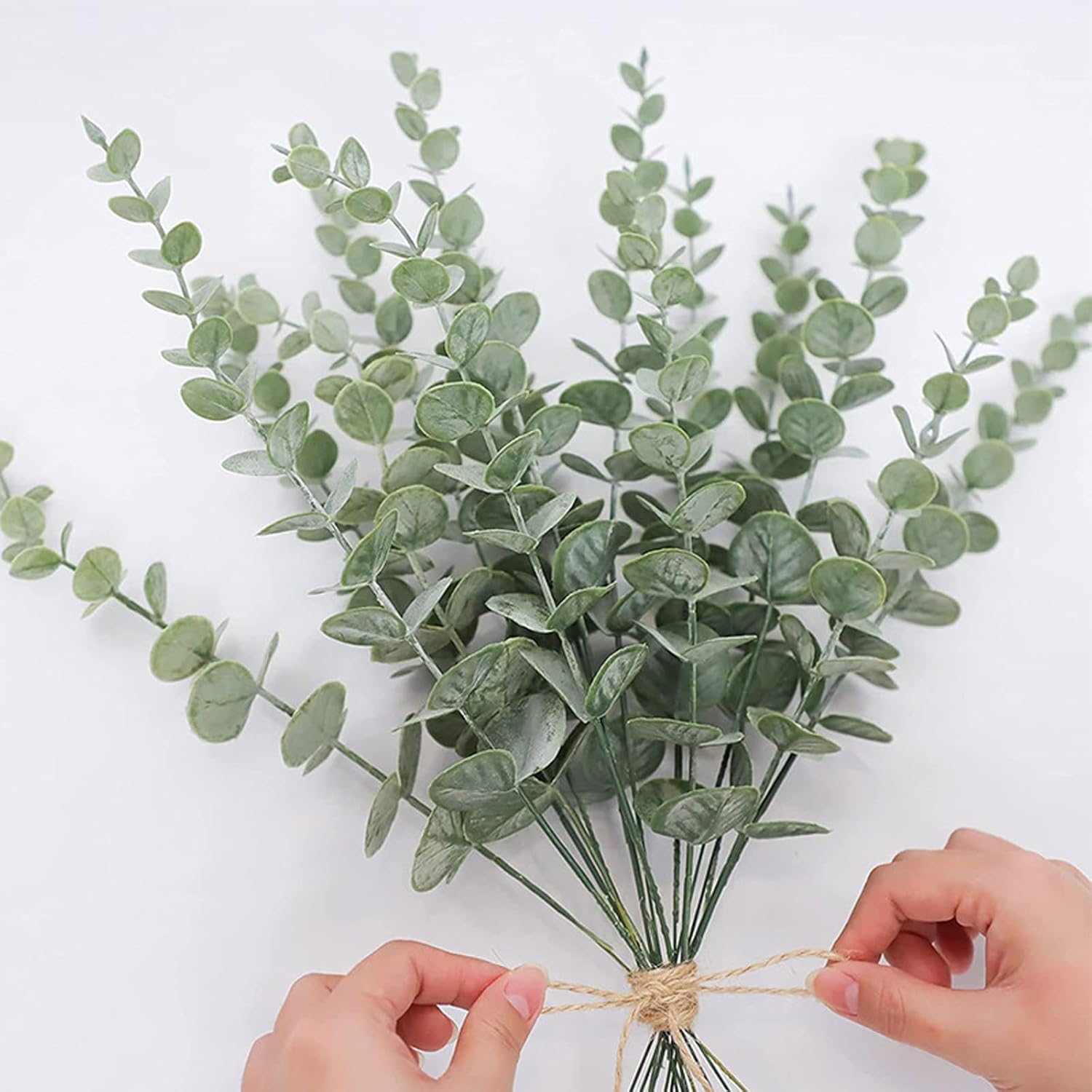 18Pcs Artificial Eucalyptus Stems - Artificial Greenery for Wedding Centerpieces, Home Decor, Christmas Bouquets & Office Floral Arrangements image number 5