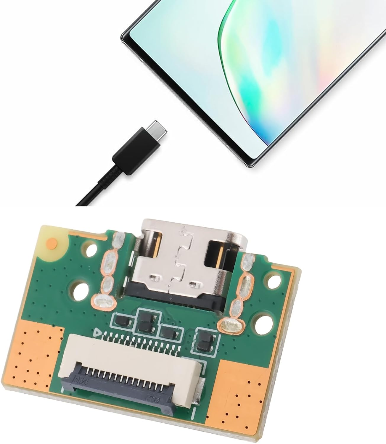 YINETTECH 2Pcs 14Pin Tablet Type-C Charging Port Board MID7018-MR-USB-VER1-2 for ONN 100026191 image number 4