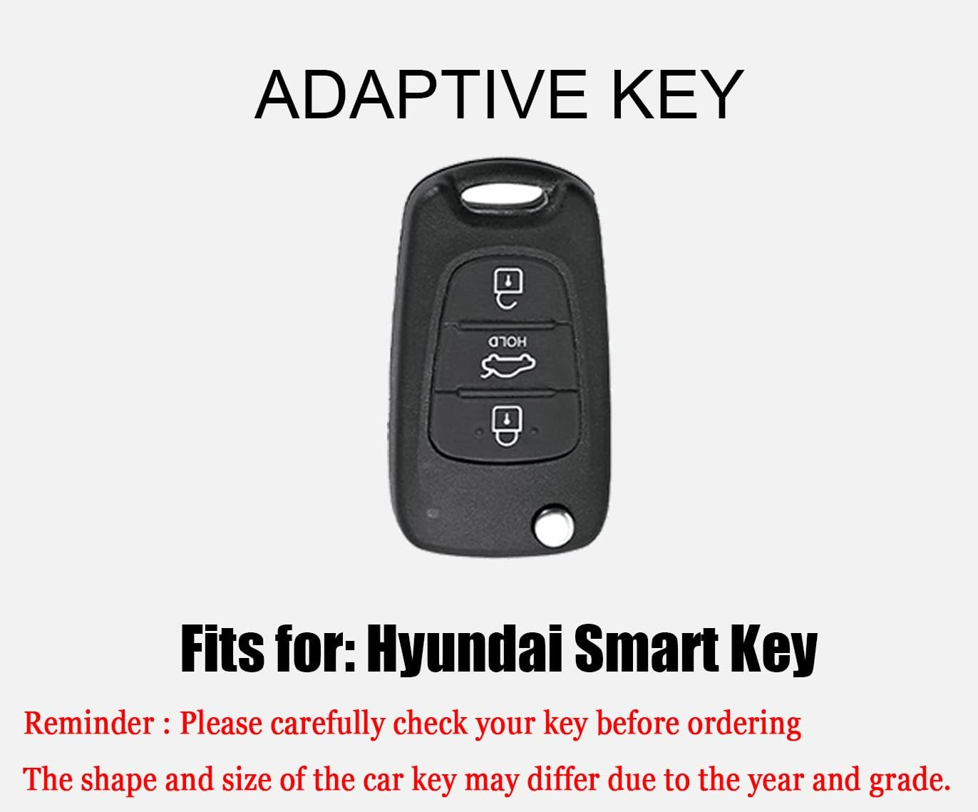 HIBEYO Key Fob Cover Compatible with Hyundai Verna Elantra Sportage Carens Forte Avante K2 K5 SONATA8 Ix35 I30 Accessories image number 2