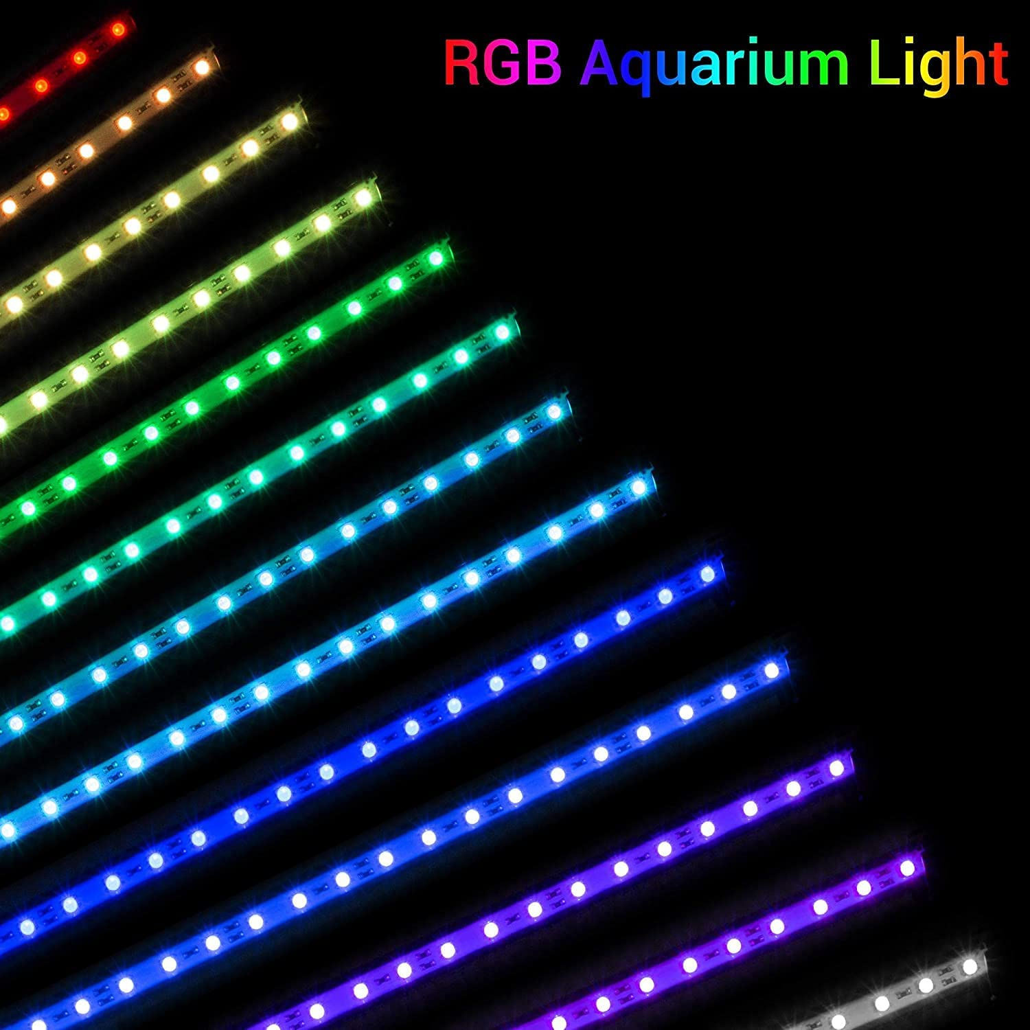 28-88CM RGB LED Fish Tank Light, Abeststudio Submersible Aquarium Light with Air Bubble Hole, IP68 Waterproof, 16 Colors Changing LED Lights (68Cm (For 70-80Cm Tank)) image number 5