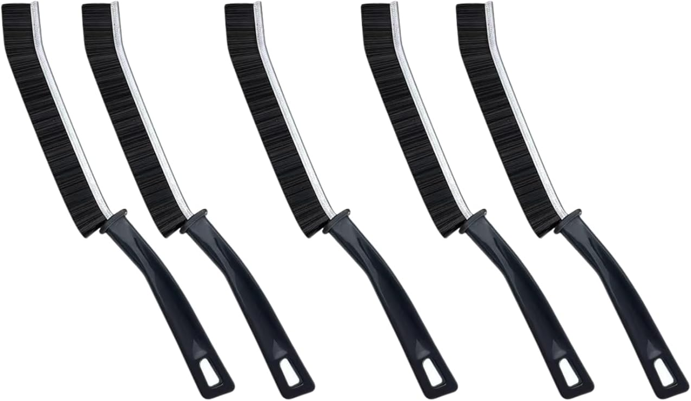 BRARIOS Crevice Cleaning Brush with 15&deg; Angle & Ergonomic Handle Hard Bristles for Stubborn Stains Multi-Surface Scrubber for Bathroom Kitchen Windows (2P)