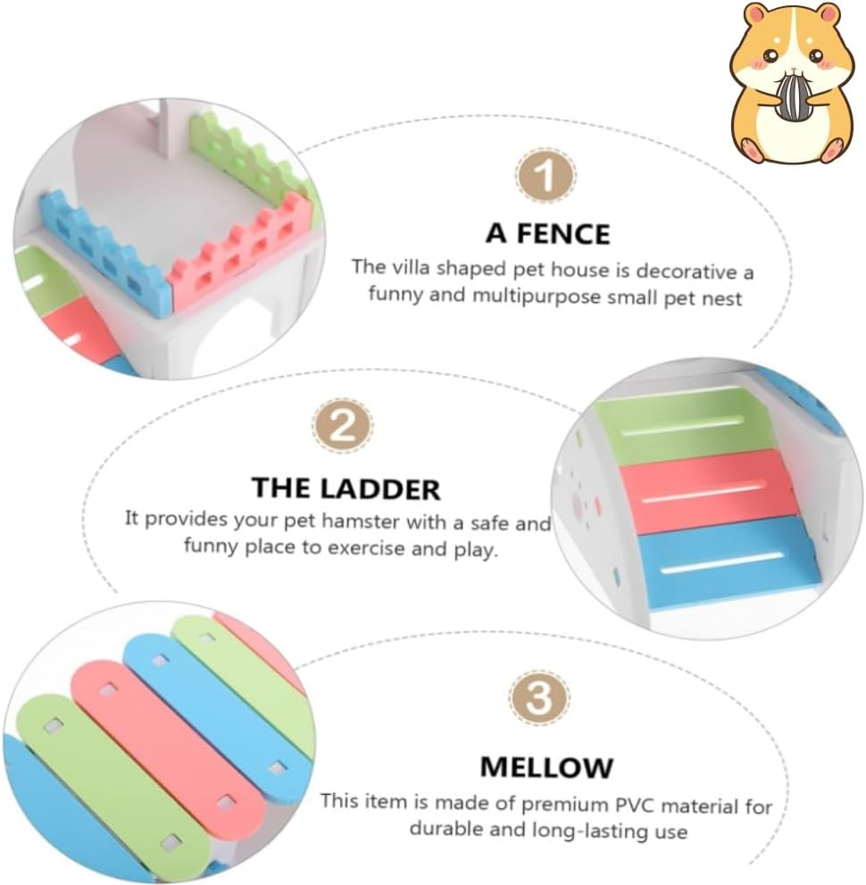 DACUAN Hamster House, Rat Hideout Mouse Hideouts Toys Hamster Sleep Bed Chinchillas Hut Hamster Houses Small Animal Shelter Mouse Cage Guinea Pig Hide Guinea Pig House Hamster Nest Rat House PVC