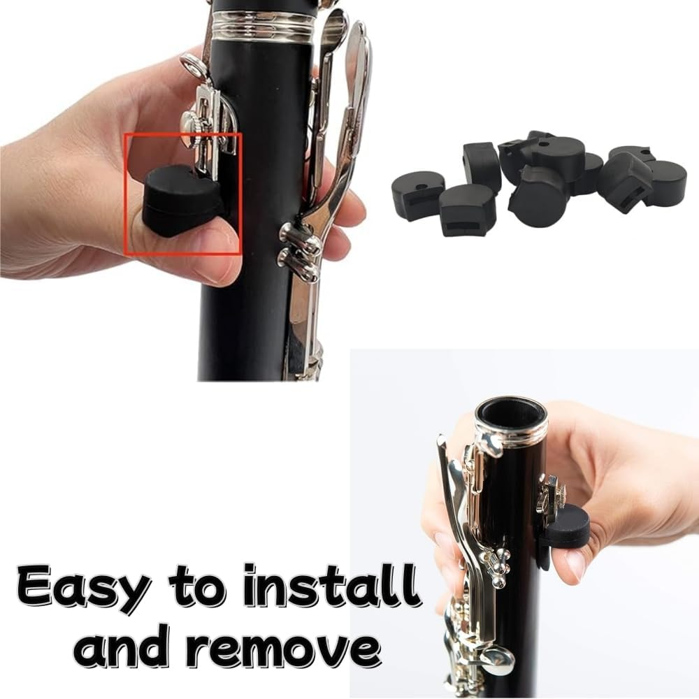 12 Pack Rubber Clarinet Thumb Rest Cushion Protector, Black, Soft Thumb Pads Fit for Most Clarinets image number 6