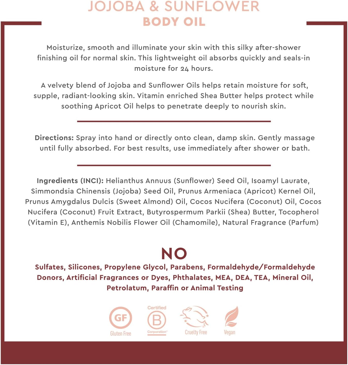 Desert Essence - Body Oil Jojoba & Sunflower - 8.28 Fl. Oz. image number 1