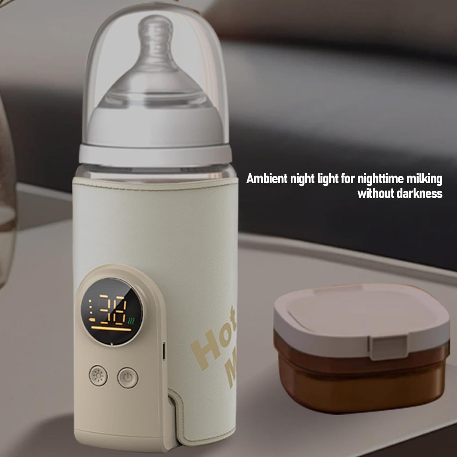 Portable Milk Warmer for Travel, Cordless Milk Bottle Warmer Fast Heating, Universal Baby Bottle Heat Keeper Type C for Breastmilk Formula or Water (10000Mah) - 6000Mah image number 2