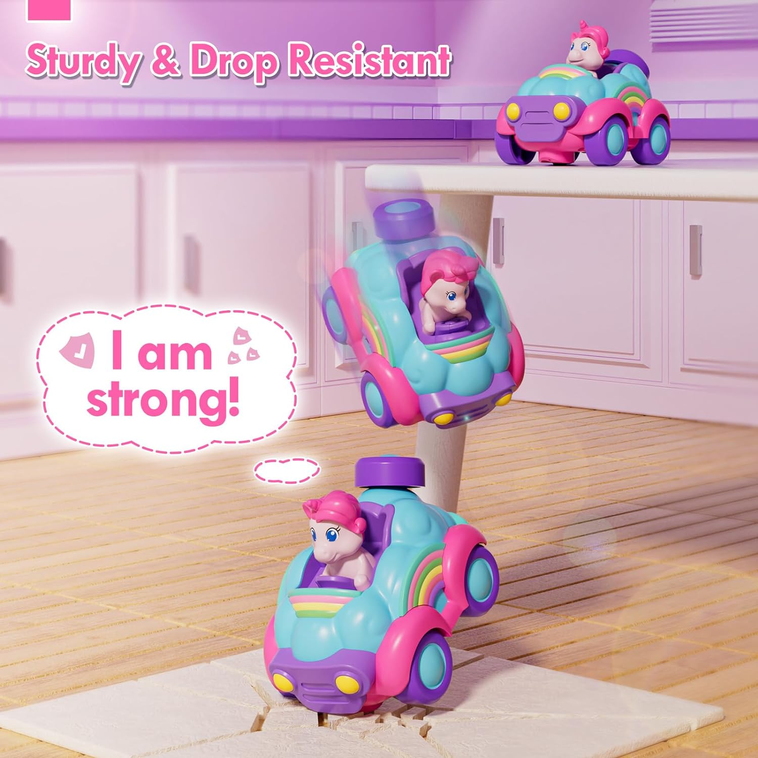 Lehoo Castle Remote Control Car, Unicorn RC Cars, Cartoon RC Race Car, Toy Car with Music & Sound Toy for Toddler Kids, Baby Toys for 1 2 3 Year Old