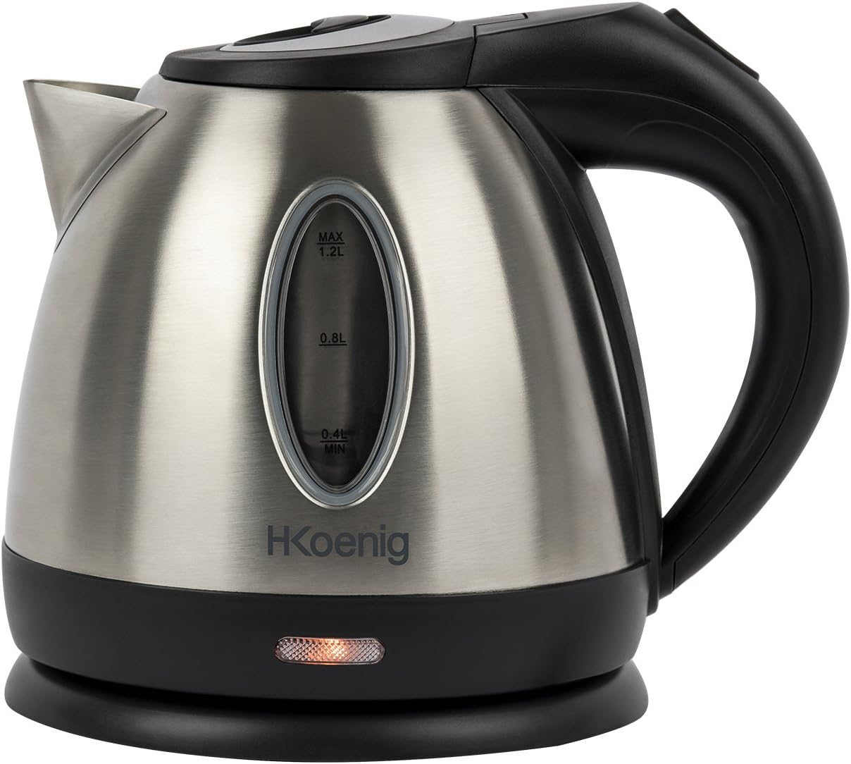 H.Koenig BO12 Kettle 1.2 L Stainless Steel Compact and Practical 1630 W, Measuring Cup with Visible Water Level, Quick Cooker, Washable, Indicator Light, 360&deg; Base image number 4