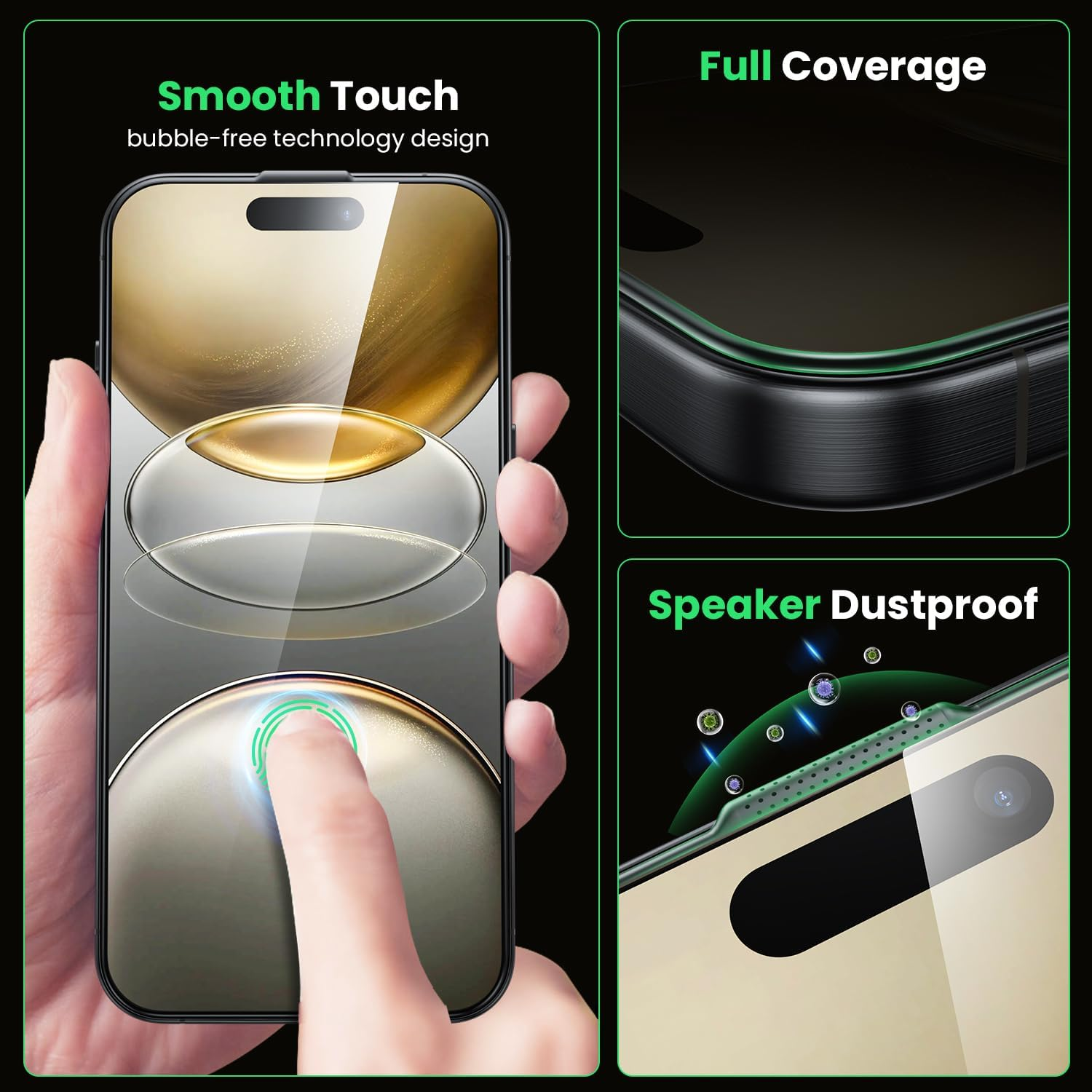 WSKEN for Iphone 16 Pro Max Privacy Screen Protector - [24&deg;Anti Spy ][Auto Dust-Elimination]Anti Glare Full Coverage Tempered Glass 9H Hardness Easy Installation,Bubble Free,Anti Fingerprint,2 Pack image number 1