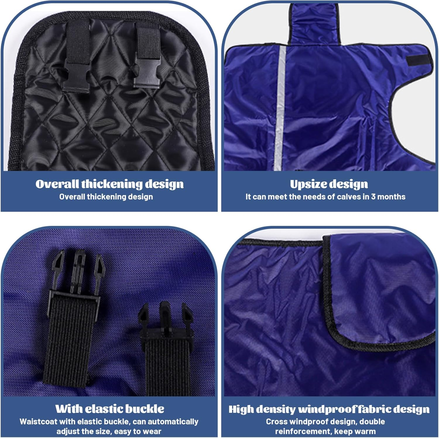 Calf Blankets for Winter Soft & Warm Thickened Goat Blanket Waterproof & Windproof Adjustable Calf Blanket for Keep Horses Winter Warmming,Goat Blanket,Calf Blankets for Winter image number 2