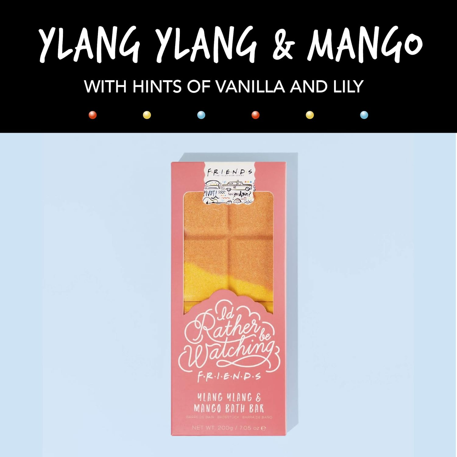 FRIENDS TV Show I'D Rather Be Watching Friends Bath Bar - Ylang Ylang and Mango Scented image number 2