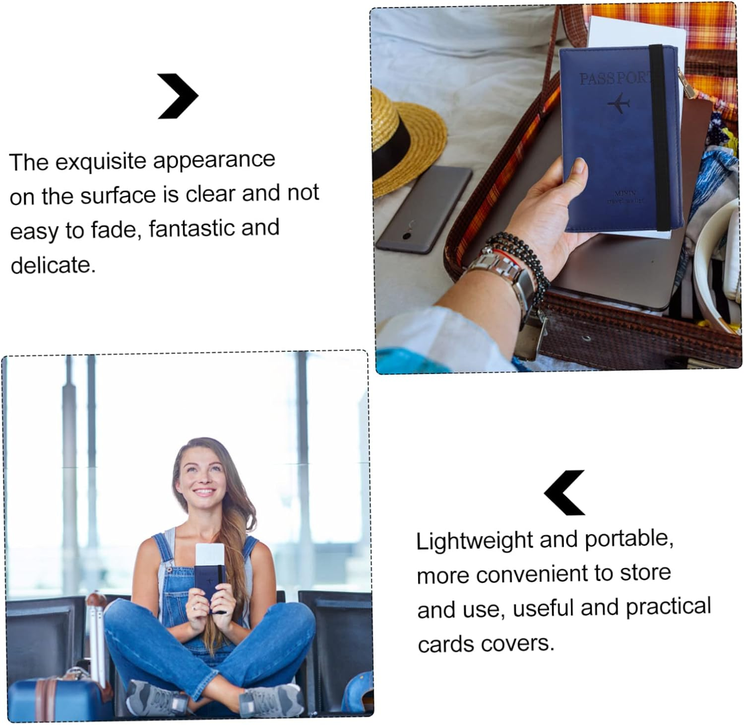 VILLFUL Pu Passport Holder and RFID Blocking Cards Cover, Supple Travel Document Organizer with Name Tag, Short Blue Travel Certificate Protector for Secure Trip in Australia image number 2