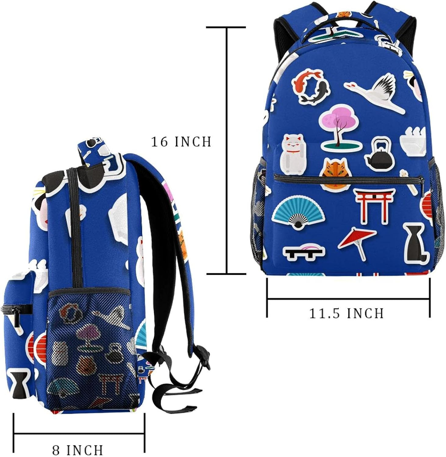 Japanese Landmarks Temple Tokyo Backpack Students Shoulder Bags Travel Bag College School Tote Backpacks image number 4