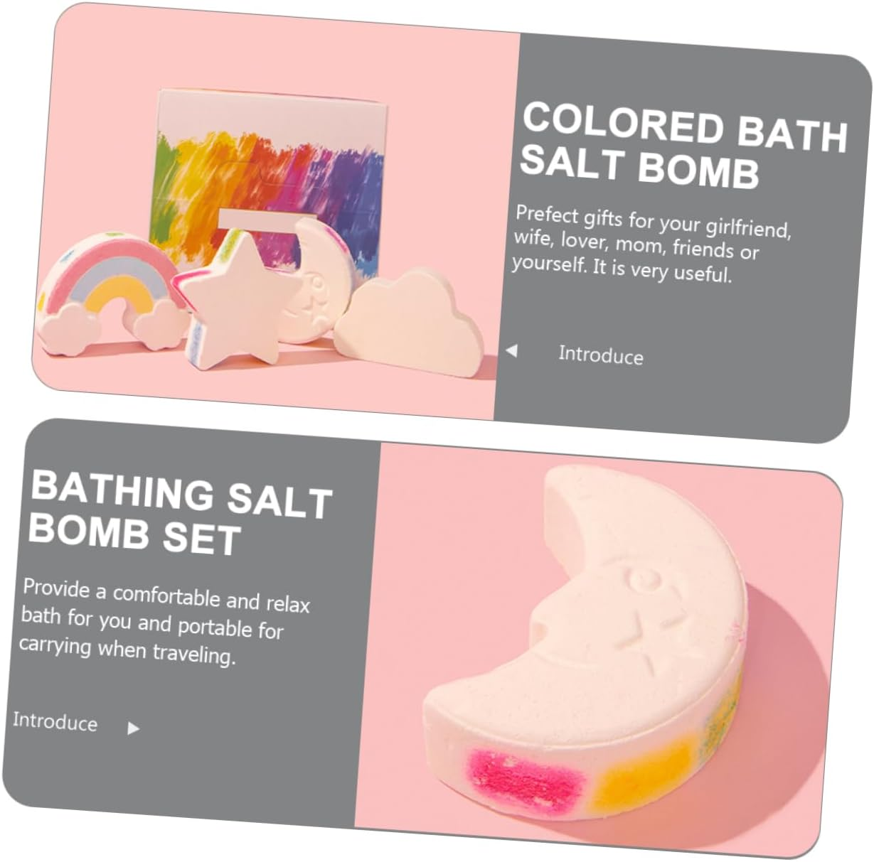 Healeved 4Pcs Rainbow Bath Salt Cute for Skin Care Exfoliating Moisturizing for Relaxing Foot Soaks for Friends and Loved image number 2