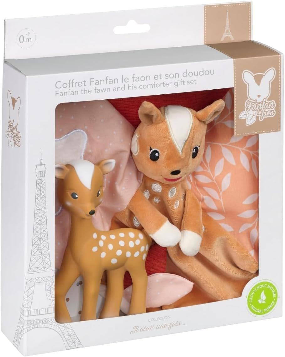 Fanfan the Fawn Baby Teether and Comforter Set, Comforter for Kids That Matches Any Bedroom Decor, Teething Toy Made from 100% Natural Rubber, Soft and Lightweight image number 3