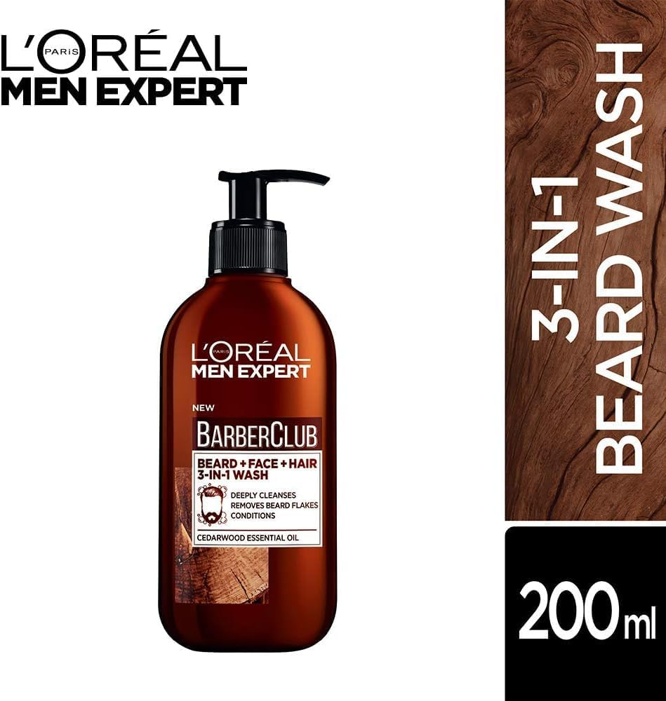L'Or&eacute;al Paris Men Expert, Barber Club Grooming for Men, Softens Beard & Soothes Irritation, Duo Bundle - 3-In-1 Beard, Face & Hair Wash 200Ml & Beard Oil 30Ml image number 4