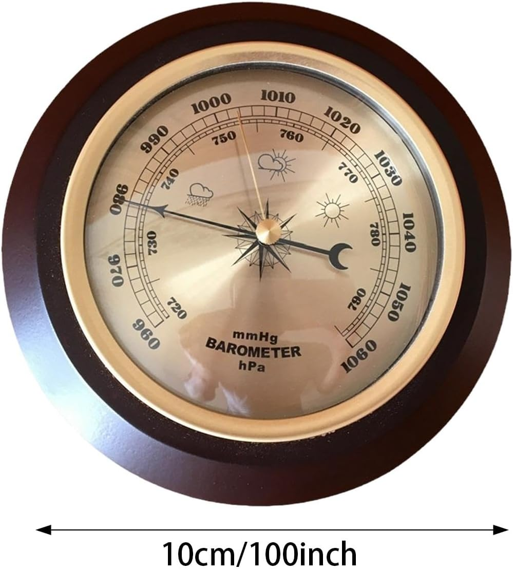 Wall Mounted Barometer Meter Hanging Weather Station Easy Reading Pressure Gauge Dia 7In for Dining Room Terraces Yacht Boat image number 3