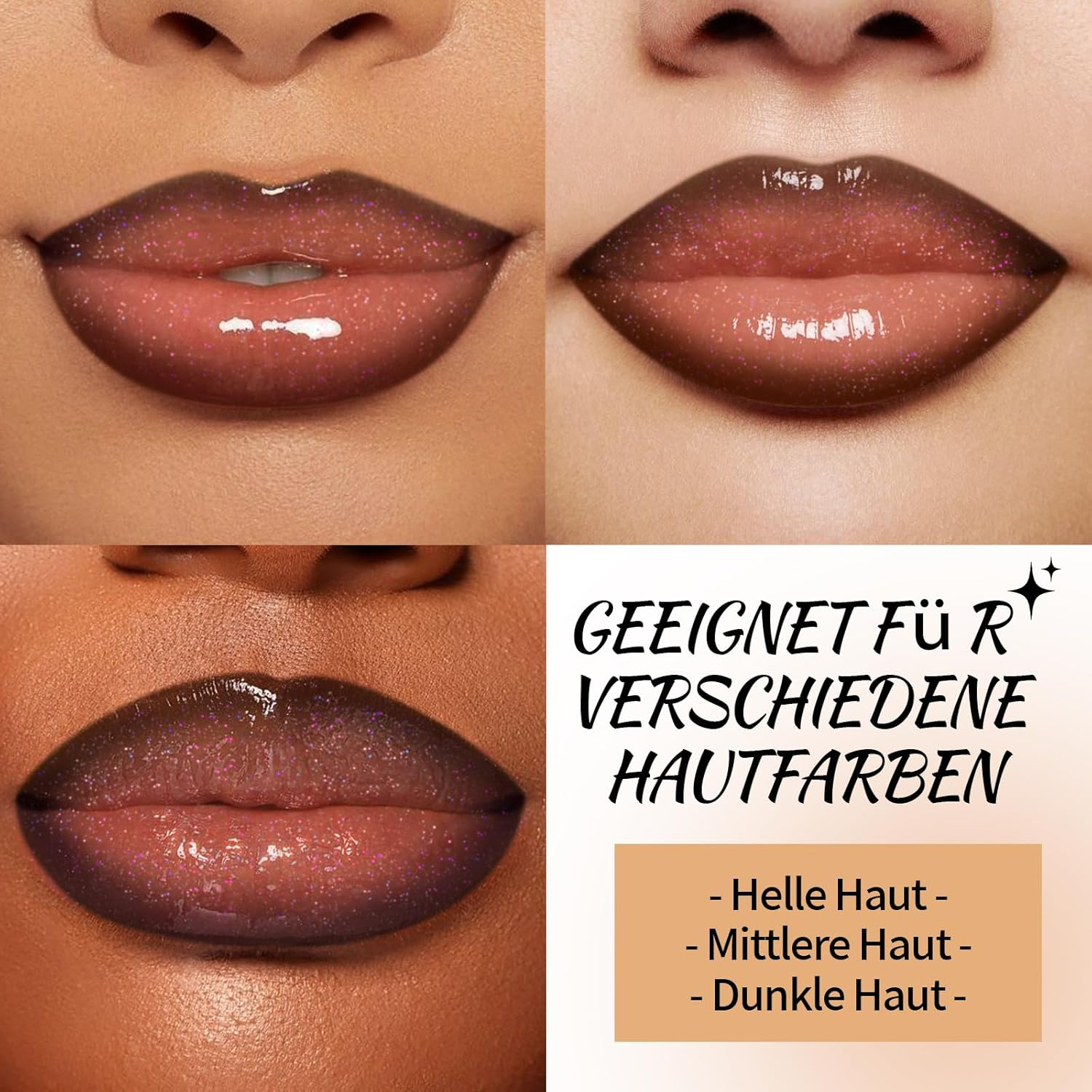 Noerrors Brown Lip Gloss Liner Set Glitter Shimmer Nude Lip Combo Gradient Plumping Glossy Lip Oil Moisturising Large Brush Lipstick Shiny Glow Lip Makeup