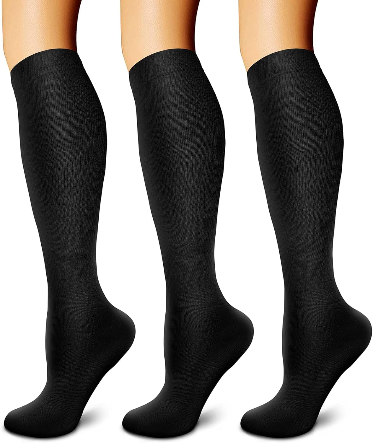 Compression Socks for Women & Men (3 Pairs) - Best Support for Nurses, Running, Hiking, Recovery,Athletic