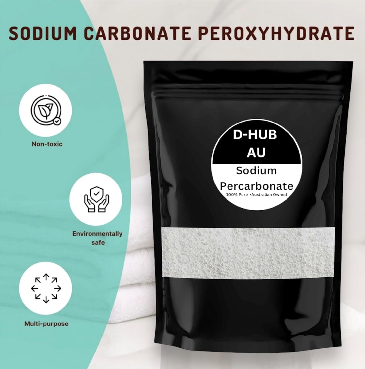 (900G) Sodium Percarbonate 100% Pure I Sodium Peroxide Laundry Washing Soda | Oxygen Bleach Brew Sanitiser and Stain Remover.