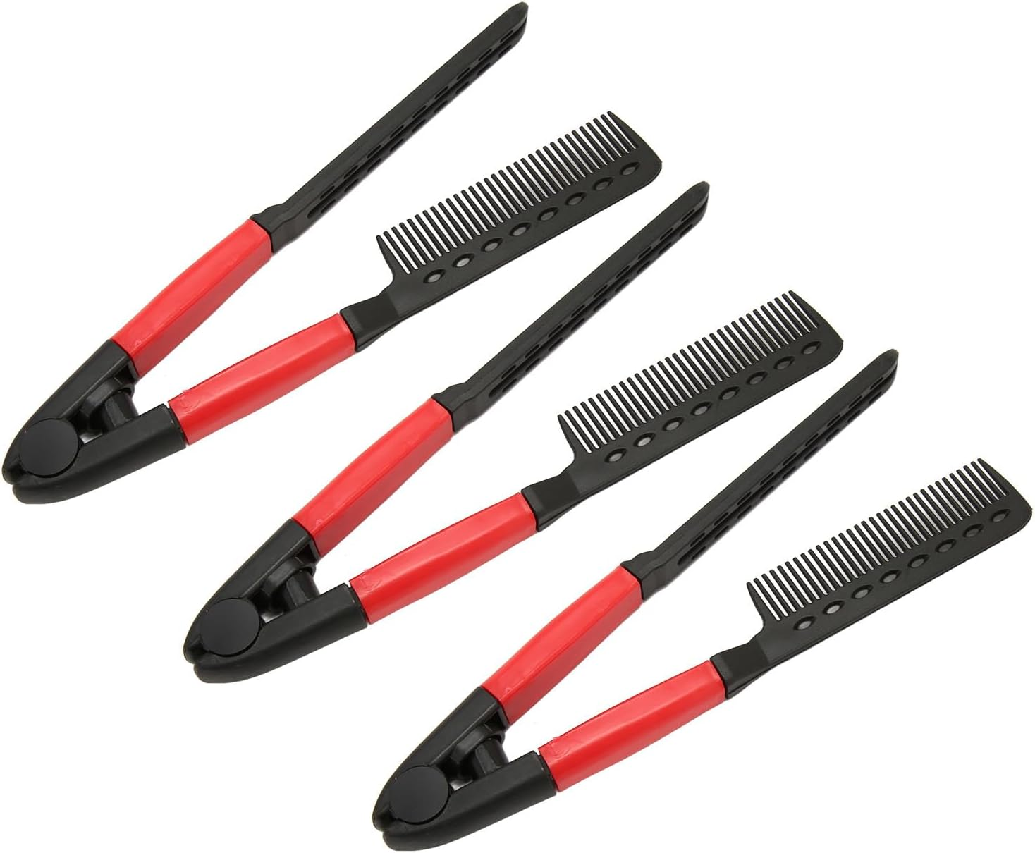 V Shaped Hair Straightening Comb Set Straightening Knotty Unkempt Hair for Beautiful Hairstyle 3Pcs image number 4