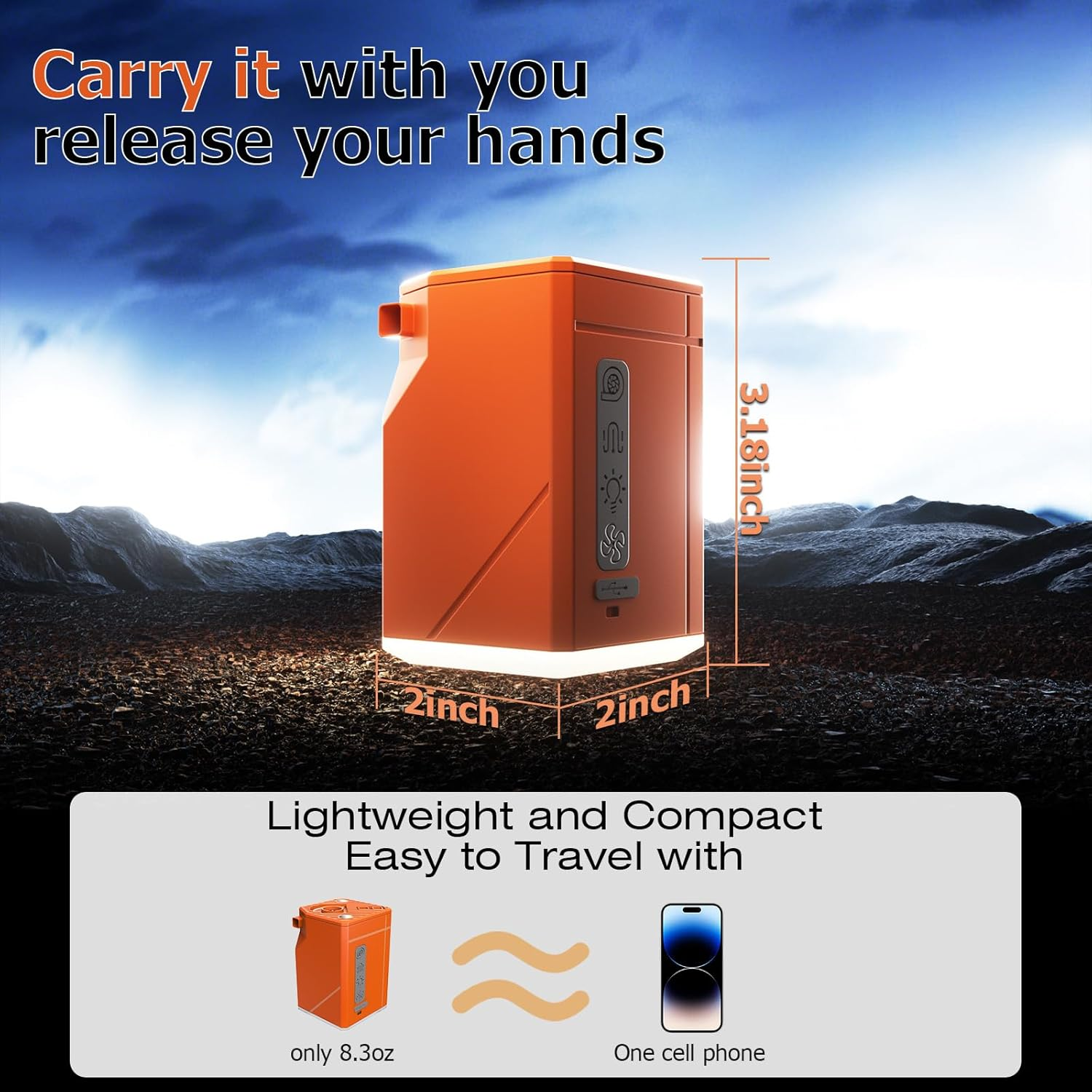 Portable Air Pump, Electric Air Pump with Camping Lantern and Fan, Rechargeable Mini Pump with 10 Nozzles, Quick Inflate Deflate for Air Mattress, Air Bed, Pool Toys, Floats, Swimming Ring,Vacuum Bags image number 1