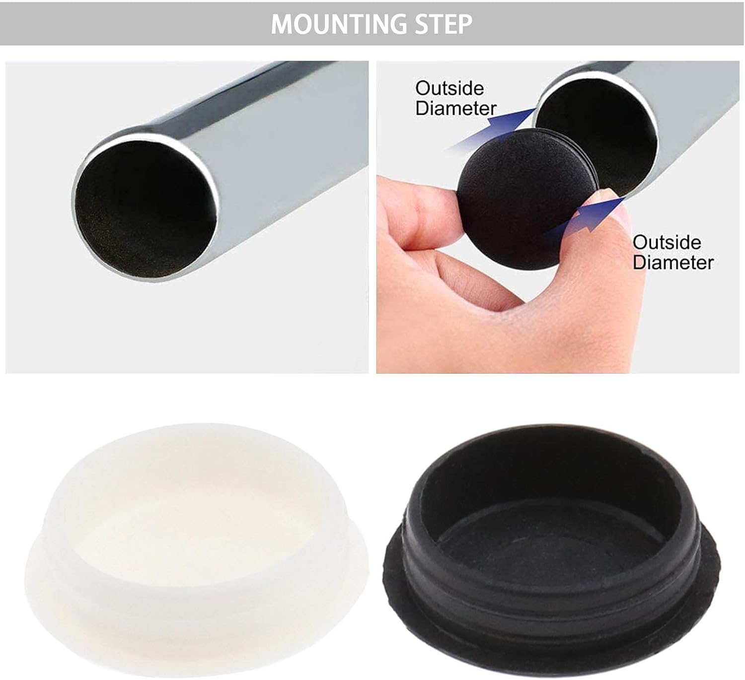 SING F LTD 80Pcs 20Mm Hole Plugs for Technical Holes Blinding with the round Section Interiors Equipping Furniture Plastic Blanking Inserts Masking Finishing Black White image number 5