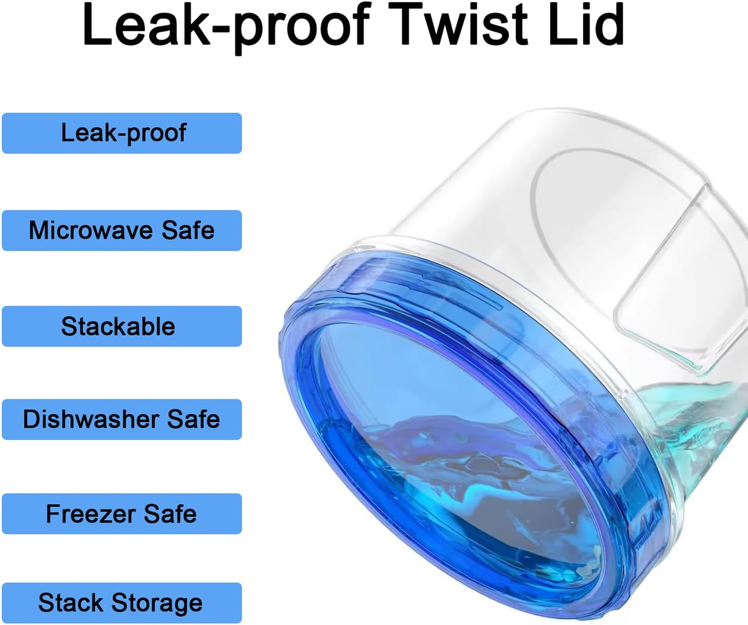 6 Pack 16 Oz Freezer Storage Containers with Screw Lids for Sealing, Airtight Plastic Food Storage Jar,Overnight Oats for Fruit, DIY Projects, Jam Spices Food Storage Jar - 500Ml-4Pcs image number 4