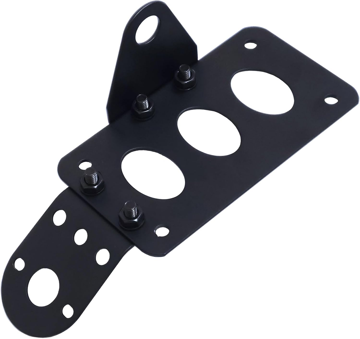 Motorcycle Side Mount Tag License Plate Bracket Motorcycle Tail Light Bracket Universal Black image number 2