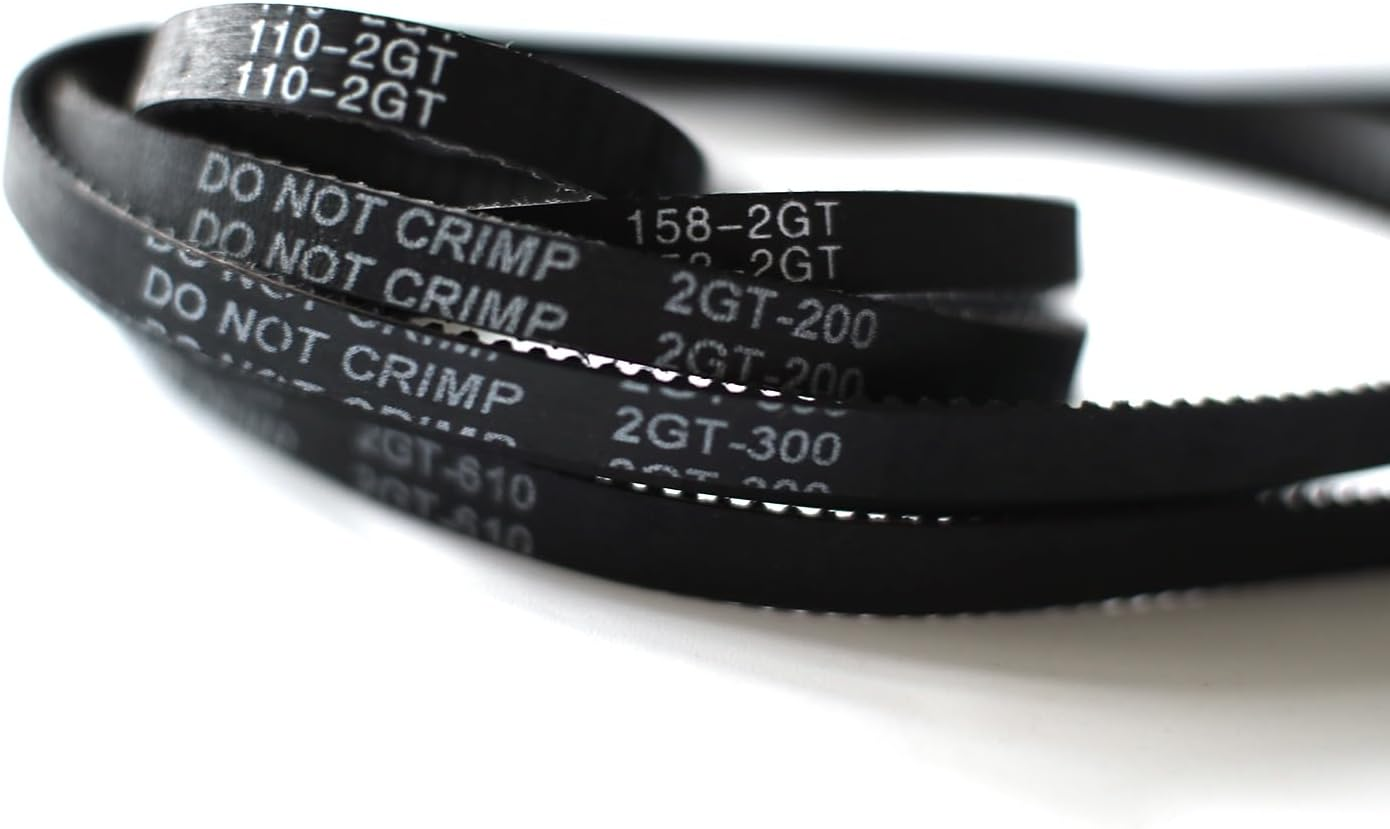 Lokkr 6PCS 3D Printer Timing Belt 2GT-6 Closed Loop Rubber Belt Set, Synchronous Closed Timing Belt, Perimeter 110Mm, 158Mm, 200Mm, 300Mm, 400Mm, 610Mm Width 6Mm for CNC Machine, Motor Belt, 3D Printer - 6Mm 20T Gt2 Timing Pulley image number 2