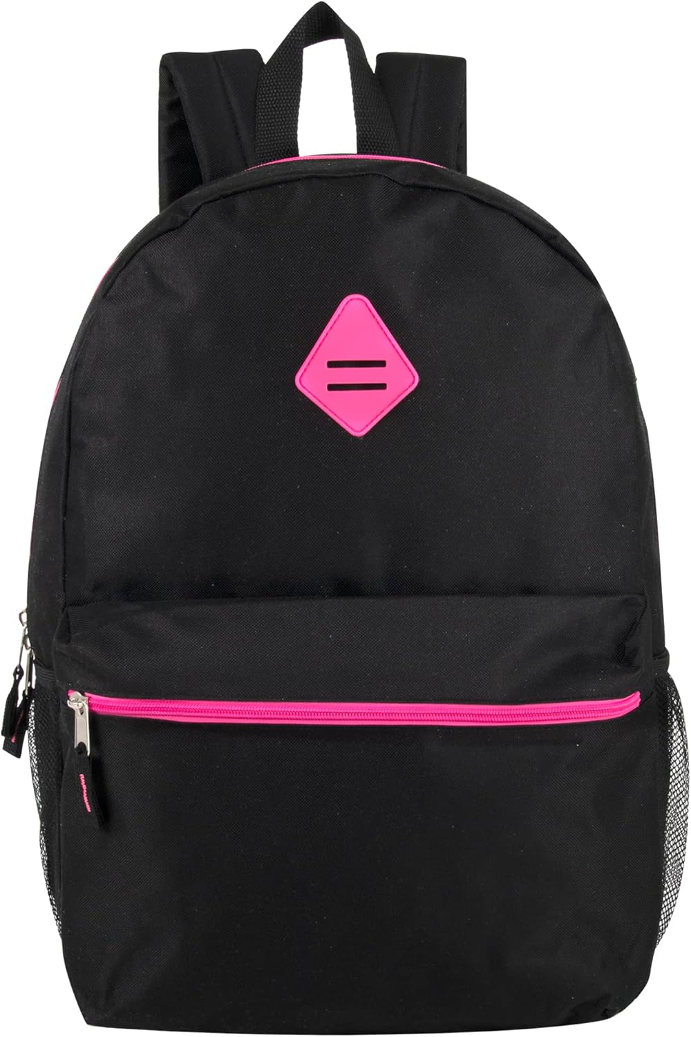 Large School Backpacks with Mesh Side Pockets &ndash; Classic 19 Inch Solid Color Backpacks for Kids, Men, Women, Travel - Black  Yellow image number 4