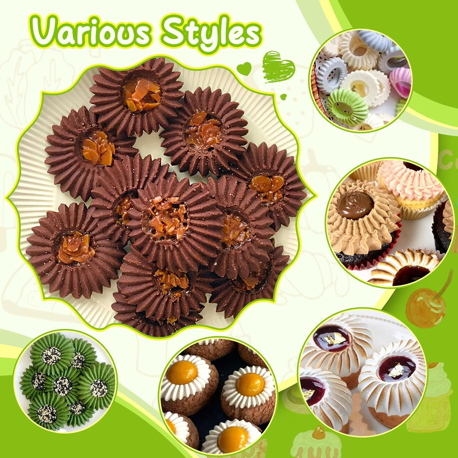 Suuker Sultan Tube Piping Tips Set, Stainless Steel Cake Decorating Tips, Frosting Icing Tips for Cupcakes, Cake, Cookie and Decorating（795S 796S） image number 3