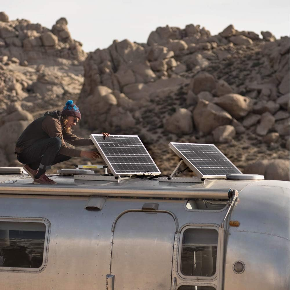 Renogy Solar Panel Tilt Mount Bracket RV Roof Flat Surface Aluminum Mounting Set image number 4