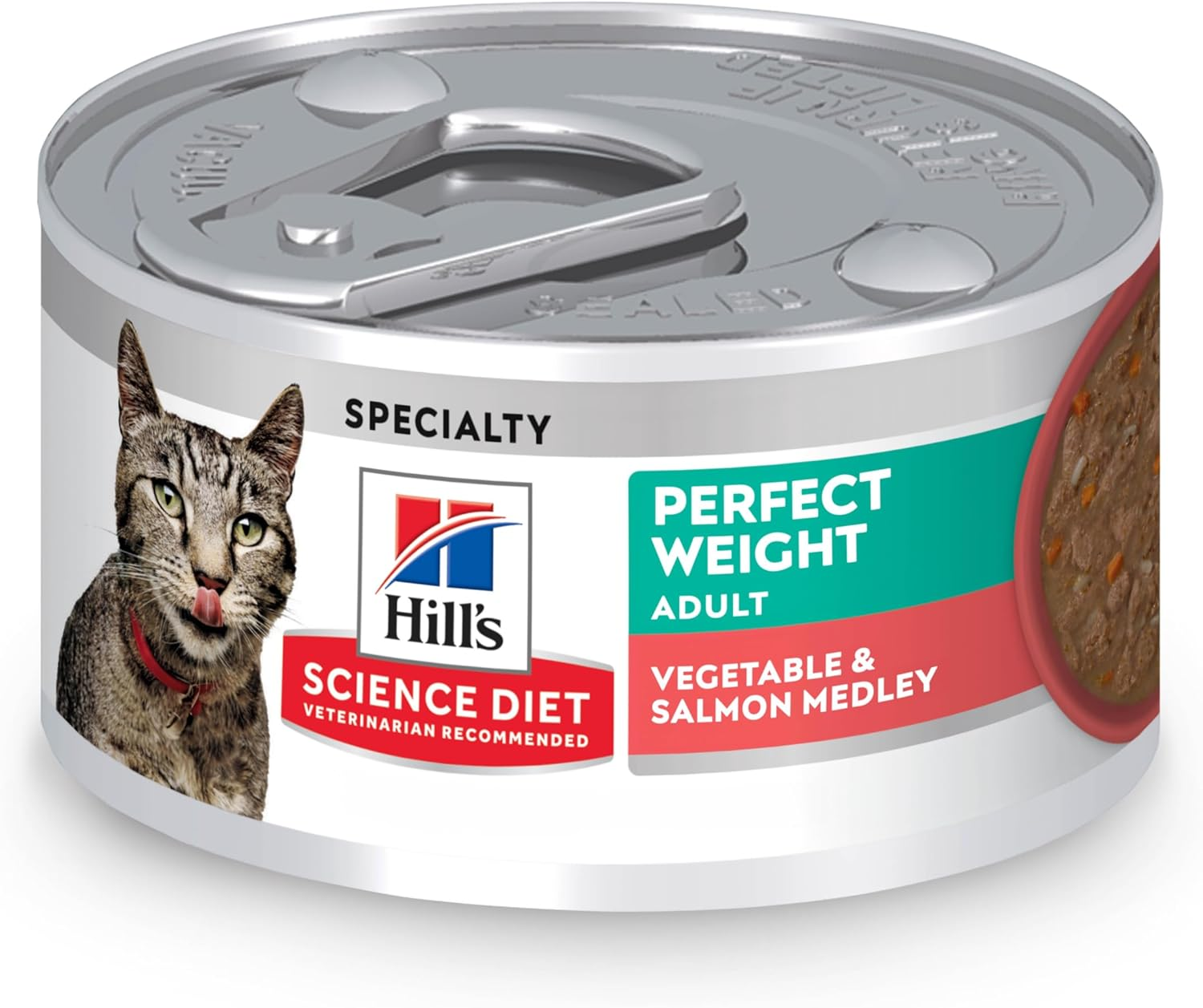 Hill'S Science Diet Perfect Weight Salmon & Vegetable Canned Cat Food 24X82G image number 3
