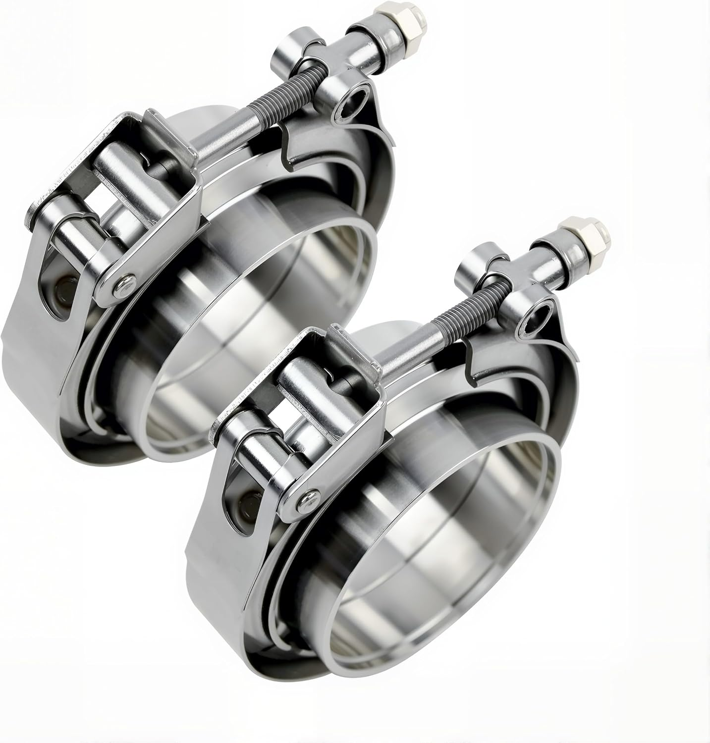 ROADFORMER 2.75 Inch V Band Clamp - 2 Sets of Quick Release Vband Clamps with Male Female Flanges Stainless Steel for Exhaust System, Turbocharger, Downpipe and Mufflers (2.75" - 2 Pack) image number 1