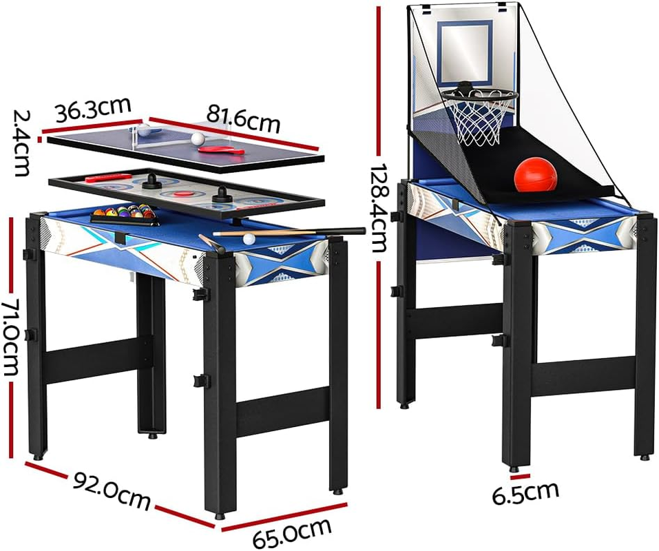 Foosball Table, 5-In-1 Football Soccer Ball Air Hockey Tennis Basketball Arcade Tables Home Party Favour Kids Game Training Equipment Indoor Sport, with Convenient Score Counter image number 1
