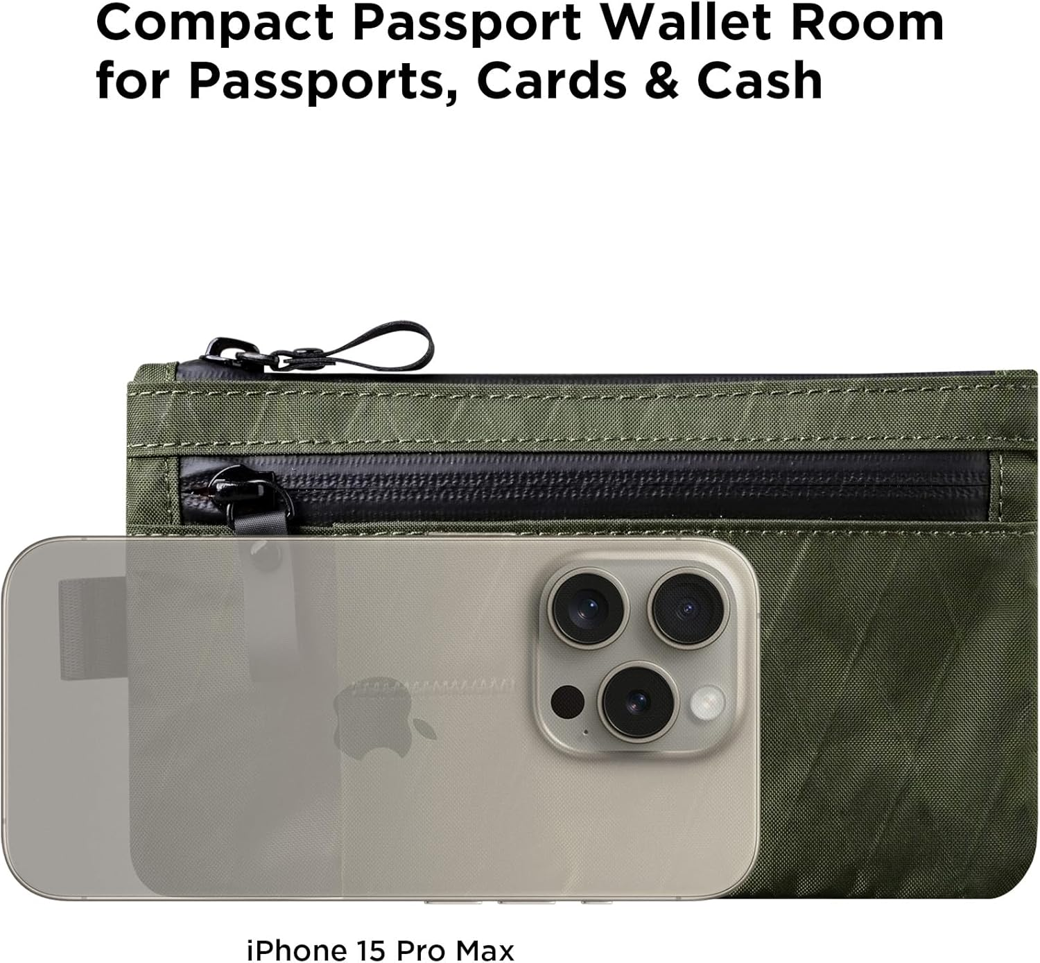 ALPAKA Zip Clutch - Functions as Zipper Passport Wallet and EDC Carrier - Weatherproof and RFID Blocking Material - Black image number 6