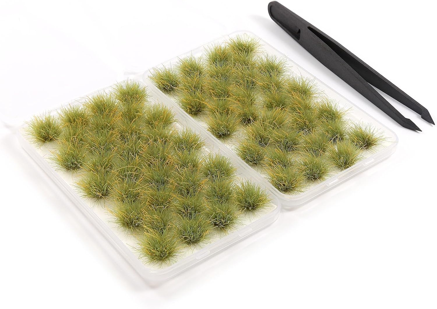 208 Pcs Static Grass Model Grass Tufts Railway Artificial Grass Miniature Grass Tuft Terrain Kit for DIY Model Terrain Scenery Railway Fairy Garden Diorama Scenery(Green, Small)