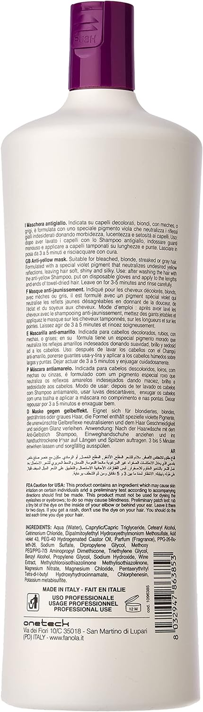 Fanola No Yellow Shampoo + Mask 2000 Ml