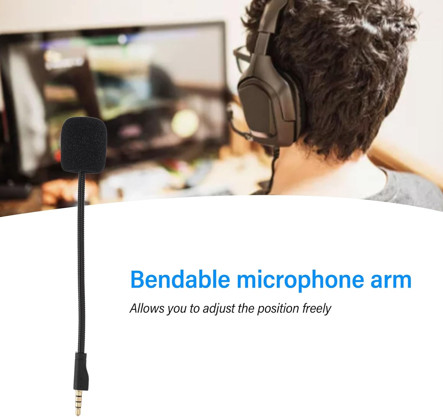 Replacement Game Mic for Arctis 1 Headphone, Noise Reduction Detachable 3.5Mm Microphone Boom with Foam for Arctis 1 Computer PC Gaming Headsets image number 1