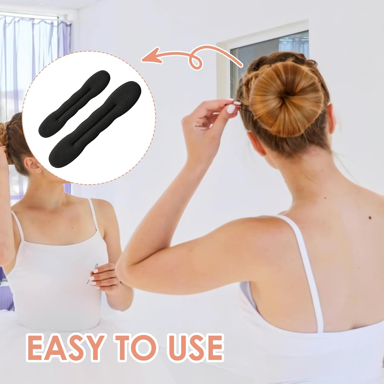 Bun Pillows, Pack of 4 Magic Hair Bun Maker, Girls Ladies Hair Styling Tool, Updo Accessories for Women, Girls, Women, Children, Ballet