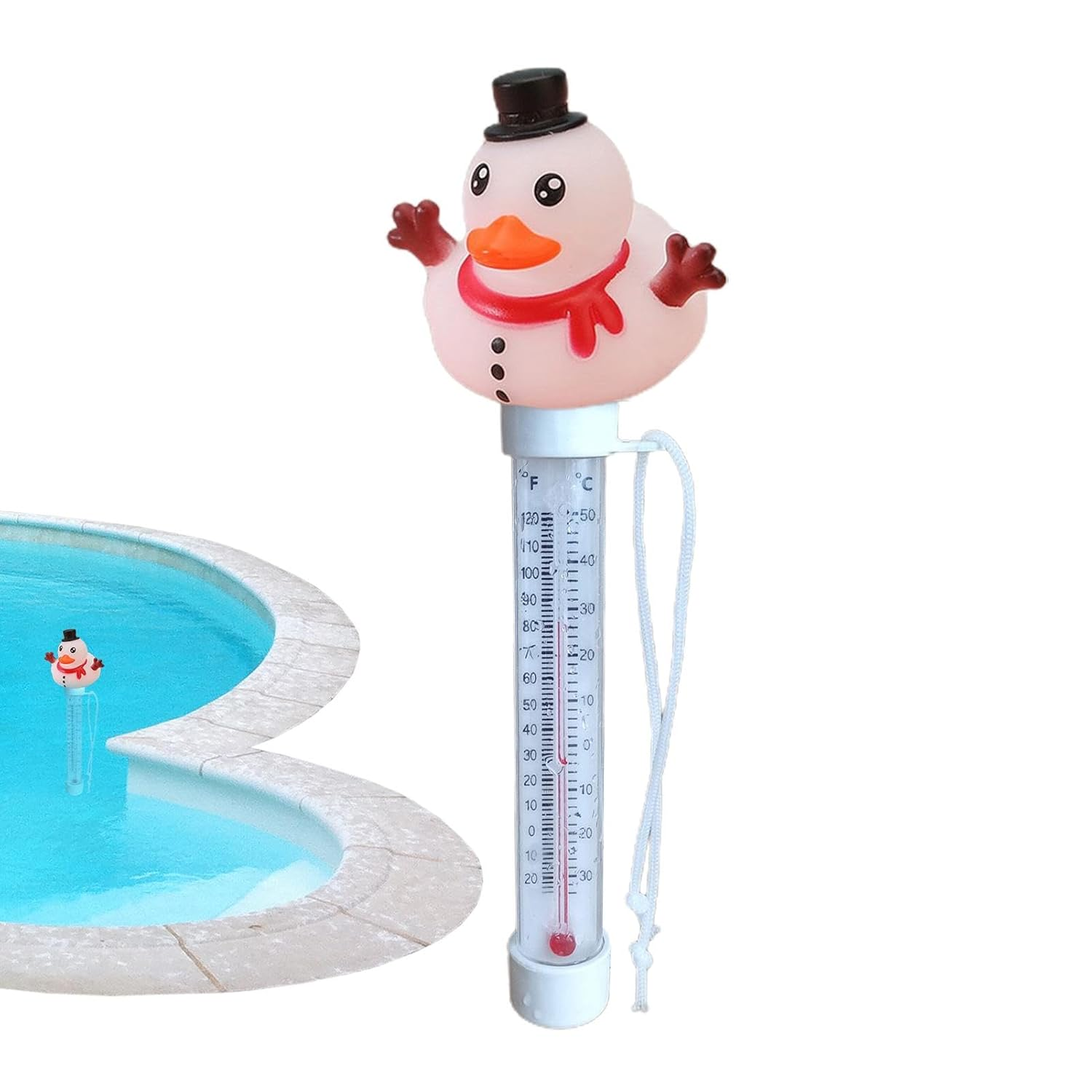 Pool Temperature Meter Floating Easy Read - Duck Kids Bath Temperature Meter Easy Read with String,Water Temperature Gauge Easy Read for Swimming Pool Ice Bath Spa Hot Tub Aquariums Ponds