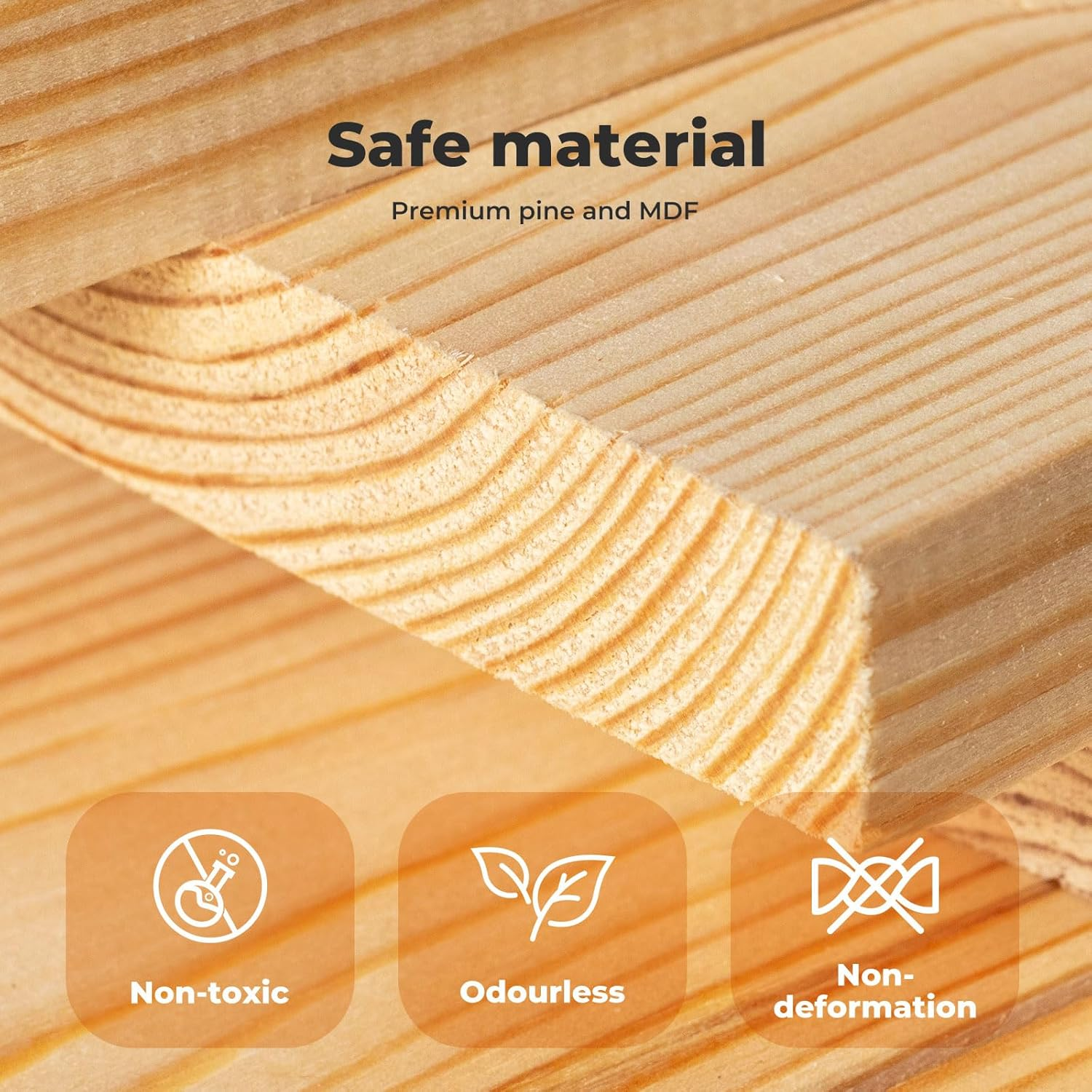 Bopeep Kids Table and 2 Chairs Set, Pine Wooden Study Play Desk Children Activity, Reading, Arts, Crafts, Snack Time, Homework, Playroom, Furniture Set for Daycare Playroom, Boys & Girls, 3 Pieces Set image number 6