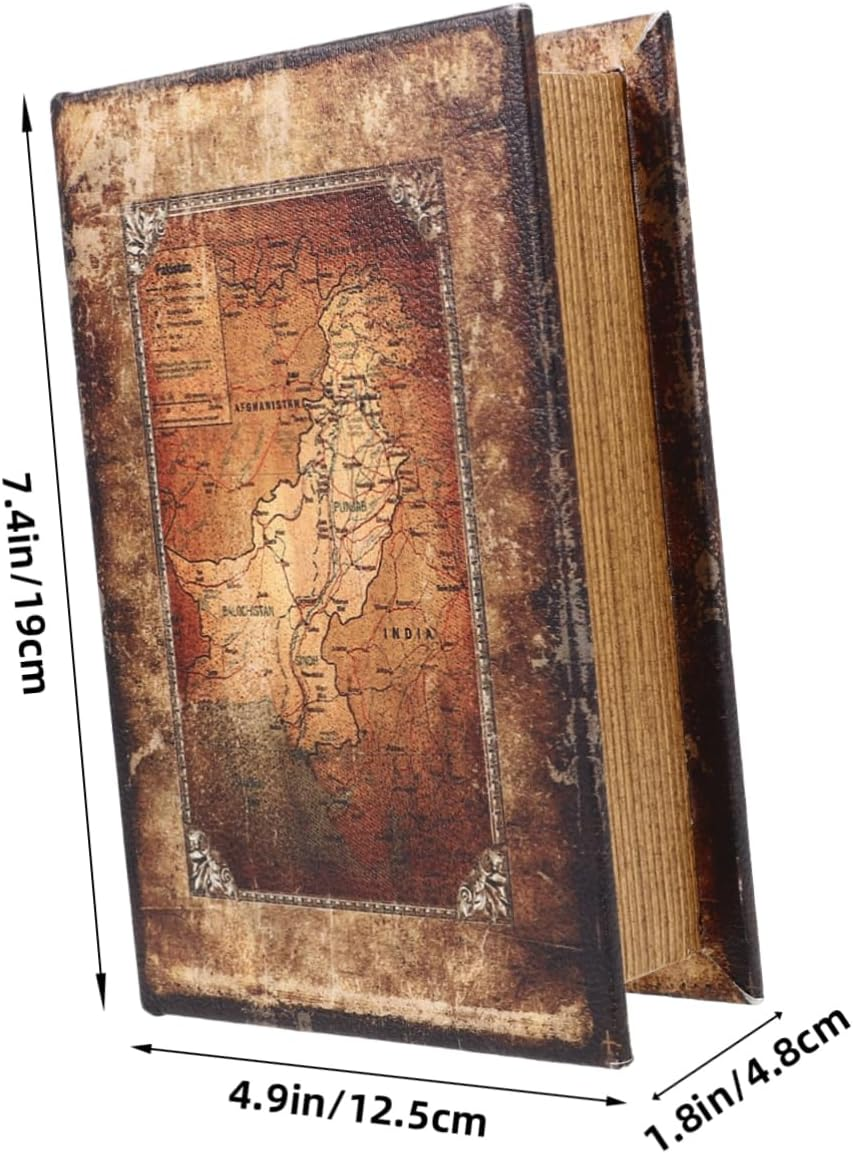 Vintage Book Shaped Box for Bible Storage Fake Book Box Compartments for Key Hiding and Decorative Use image number 1