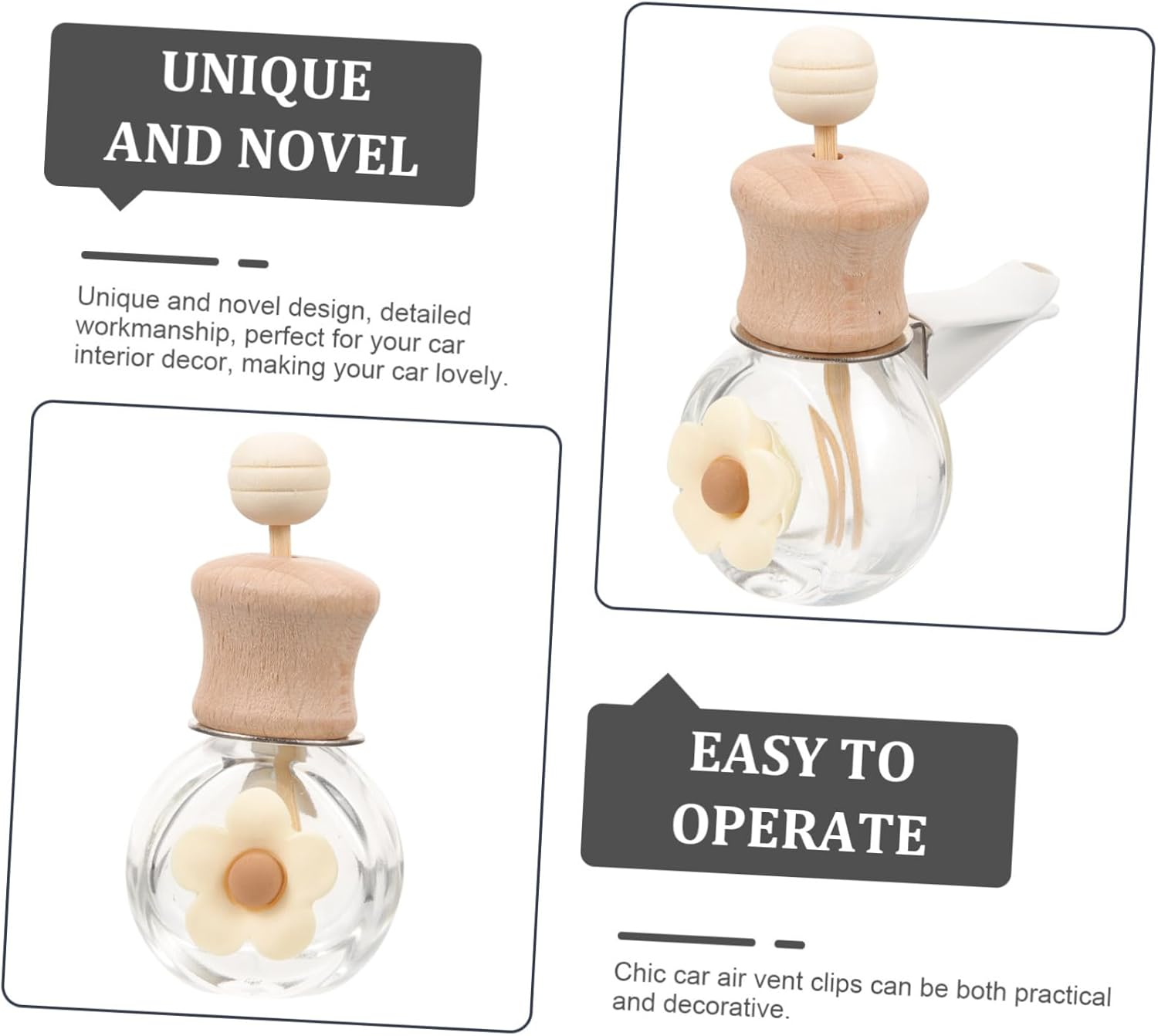 Car Air Freshener Hanging Perfume Bottle Empty Diffuser for Car Stylish Decorative Aroma Bottle image number 4