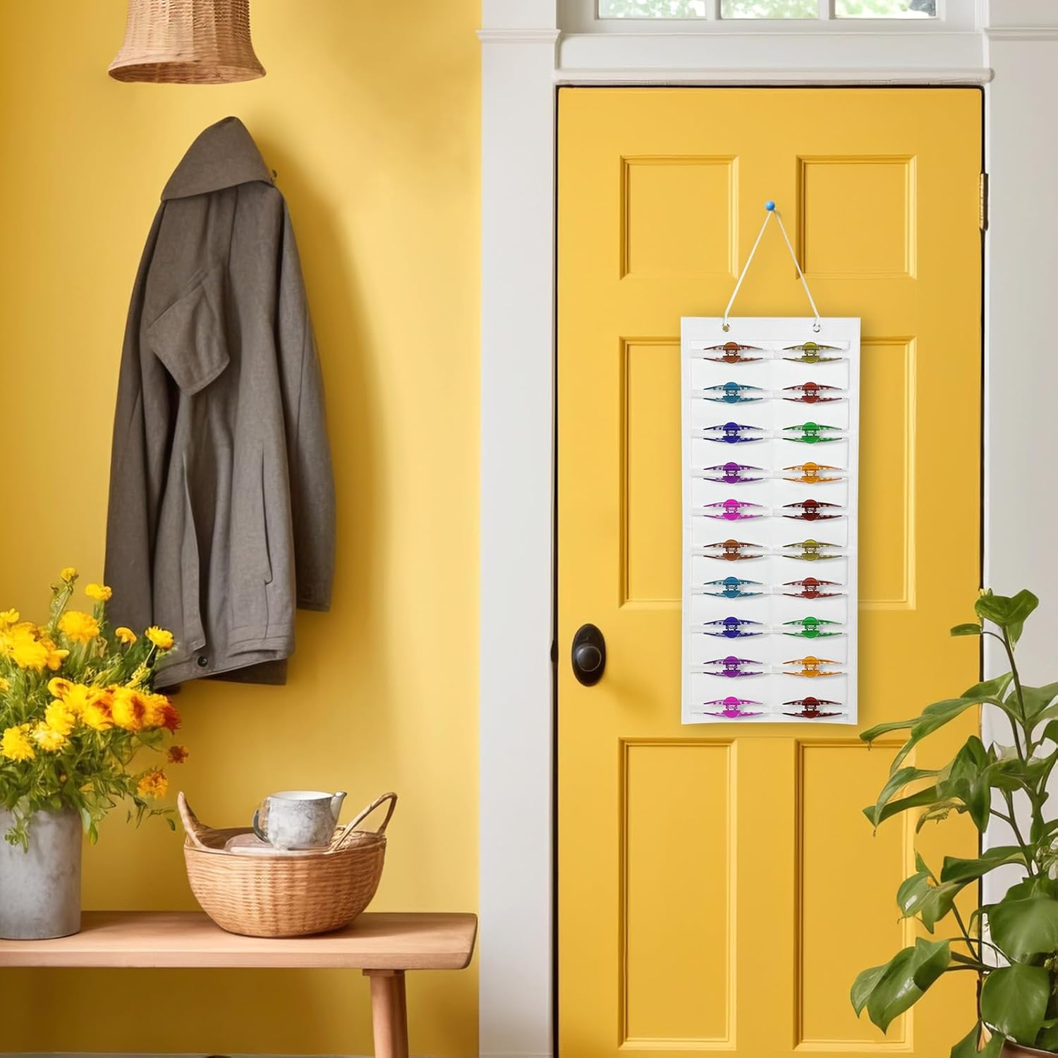 Claw Clip Organizer, Hanging Hair Clip Organizer, Large Hair Clip Holder Wall Hanging, Hanging Claw Clips Storage for Women Girls, Hair Clips Organizer Big Claw Clip Display Stand Holder (White) image number 5