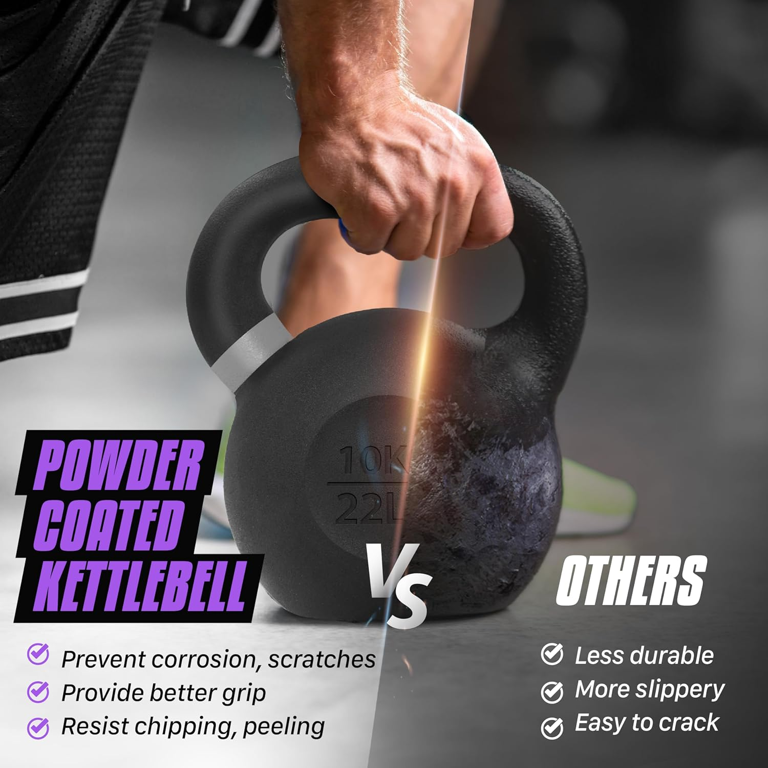 Yes4All Kettlebell Set of Vinyl, Cast Iron, Powder Coated Kettlebell, Variety of Weights for Strength Training Kettlebell image number 6