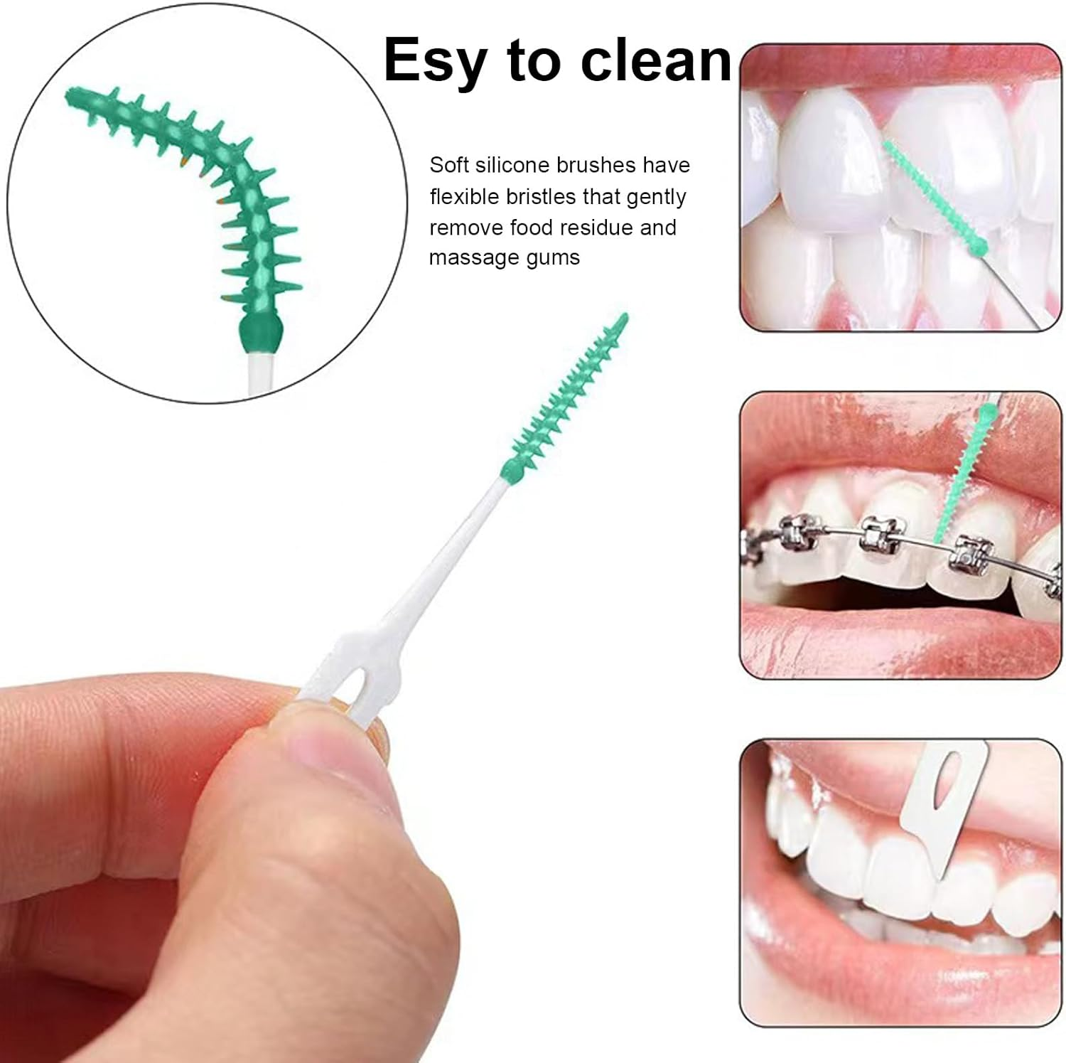 200 Pcs Soft Interdental Brush Dental Brushes between Teeth, Braces Brush, Floss Picks for Cleaning Teeth image number 4