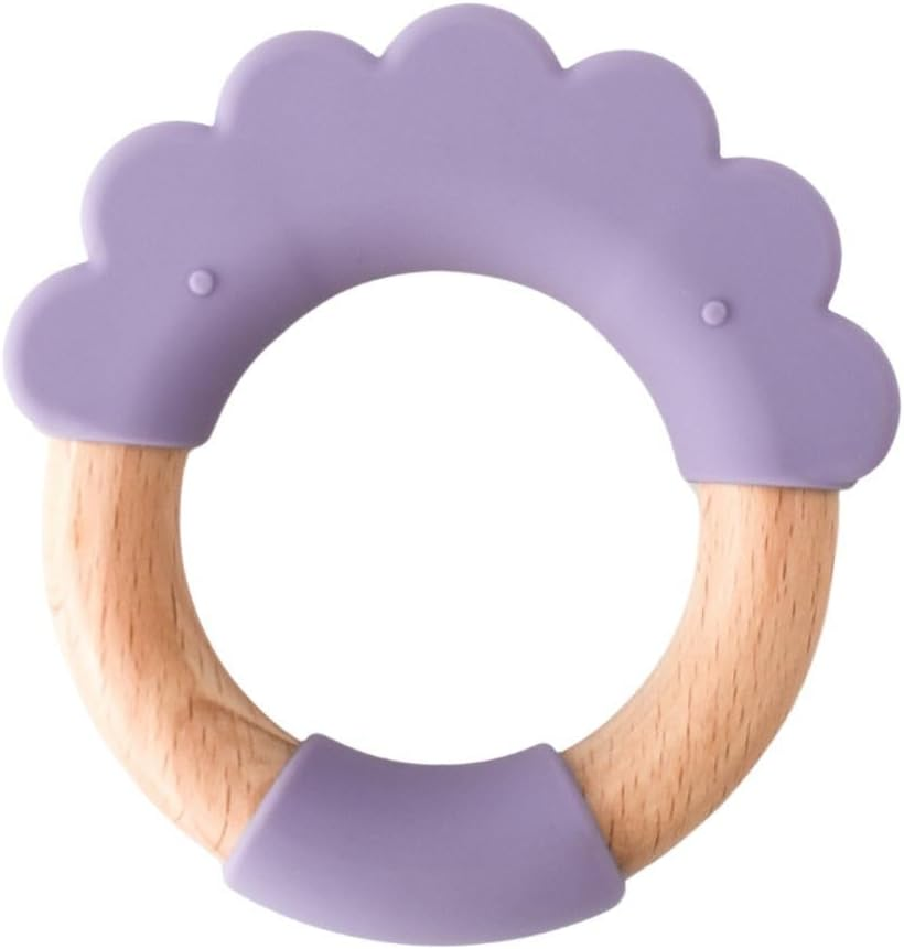 Koala Dream - CA3021B Silicone TEETHER Cloud Purple - Natural Timber and Bpa-Free Silicone