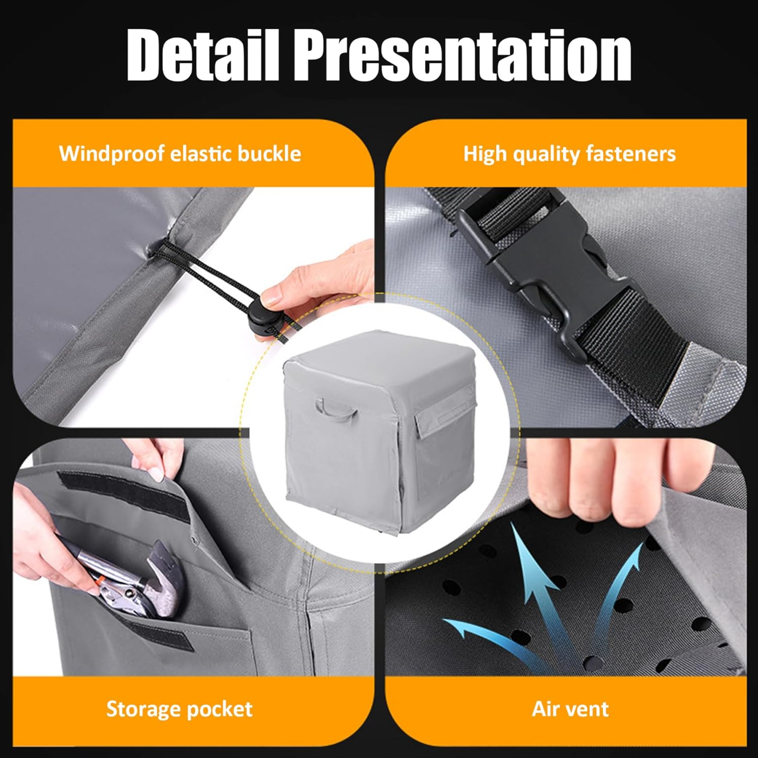 Generator Covers Heavy Duty 600D Oxford Cloth Generator Covers While Running, Water/Snow/Uv/Wind Proof Generator Covers, 20X26X20 Inch Portable Generator Covers for Outside image number 3